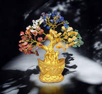 Arbre Bonsaï Feng Shui en Cristal de Guérison Fait Main (Quartz Rose, Améthyste) – Technique Mosaïque, Décoration de Luxe pour la Maison, Reiki Chakra – Vente en Gros