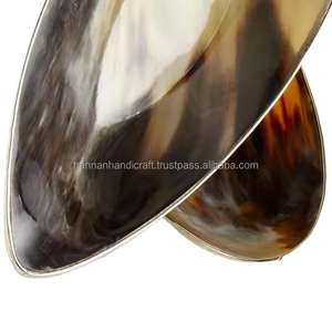 Bandeja Ecológica Moderna Hecha a Mano de Cuerno de Búfalo Ovalada para Frutos Secos, Decoración de Mesa de Comedor, Arte Folclórico Funcional para Servir Aperitivos - Product Image 4