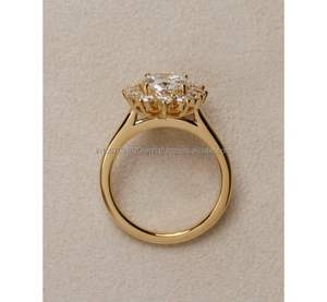 Anillo de compromiso de diamante natural certificado GIA, oro de 18 quilates, diseño personalizado, disponible, suelo de laboratorio redondo, proveedor de joyería de diamantes a granel - Product Image 2