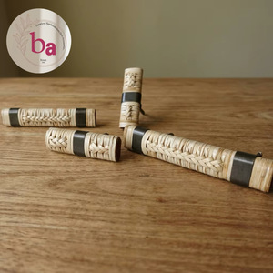 Ba Rattan Woven Cylindrical Drawer Handles Modern <b>Wood</b> Furniture Knobs for Bedroom Living Room Home Office Eco-Friendly Durable - Product Image 1
