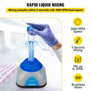 เครื่องผสมสารแบบวอร์เท็กซ์ขนาดเล็ก 3000 รอบต่อนาที พร้อมฟังก์ชั่นสัมผัส ความจุ 50 มล. เส้นผ่านศูนย์กลางวงโคจร 6 มม. สำหรับใช้งานทางวิทยาศาสตร์ - Product Image 3
