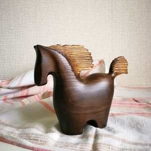 Grande tête d'animal sculpture sur bois sculpture en gros 3d visage statue en bois à collectionner d'animaux - Product Image 5