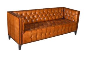 Traditional Chesterfield Transitional Vintage Brown Leather Eco-Friendly <b>Sofa</b> Handmade Three Seater <b>Wood</b> <b>Frame</b> Elegant Living - Product Image 3