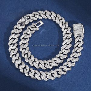 Collares de Diamantes Moissanite VVS Chapados en Oro Rosa de 10k de Alta Gama RB Gems, Joyería Fina con Patrón de Números Únicos Estilo Hip Hop, Dijes EGL - Product Image 1