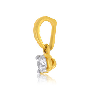 Colgante clásico de diamantes cultivados en laboratorio con corte brillante redondo en oro amarillo para uso diario, colgante de joyería para mujer. - Product Image 2