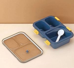 High Quality 3 <b>Compartments</b> 1000ml Leak Proof Durable Plastic <b>Lunch</b> <b>Box</b> for Home and Office Use at Bulk Price - Product Image 4
