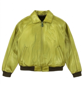 New Fashion Sherpa Collar Winter Leather <b>Jacket</b> Men's Custom Leather Bomber <b>Jacket</b> - Product Image 4