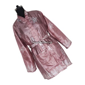 KS001 Bridesmaid Robe For Ladies Short Kimono Hot Sale Sexy Ladies <b>Nighty</b> Bridal Bridesmaid <b>Silk</b> Short Kimono Bathrobe For Women - Product Image 1