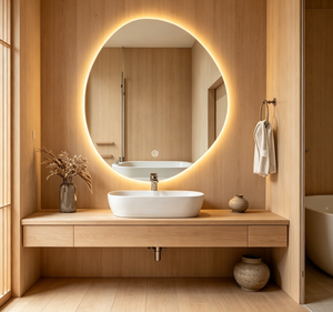 Round <b>LED</b> Bathroom Mirror Wall Mounted Anti Fog Touch Control Dimmable Makeup <b>Vanity</b> Mirror - Product Image 5