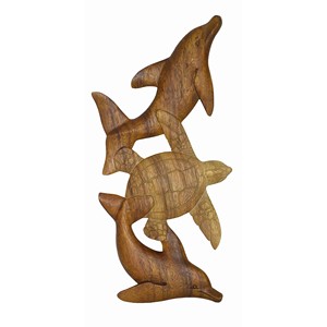 Juego de Esculturas Marinas de Madera de Teca Hechas a Mano - Diseño Tradicional Ecológico y Duradero de 24-32 cm - Decoración para el Hogar - Venta al por Mayor B2B - Product Image 5