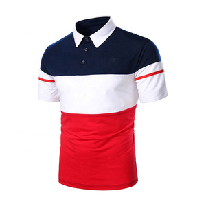 Chemise à manches courtes en coton 100% bleu marine personnalisée, anti-rides, avec poche, col roulé piqué, pour homme, avec design personnalisé - Product Image 2