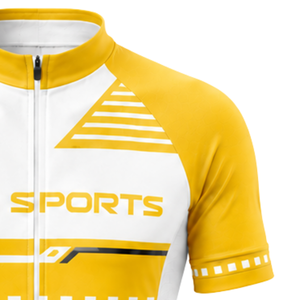 Golden Yellow <b>White</b> <b>Cycling</b> <b>Jersey</b> Short Sleeve Full Zipper Breathable Quick Dry Road Bicycle Shirt Lightweight Sportswear - Product Image 3