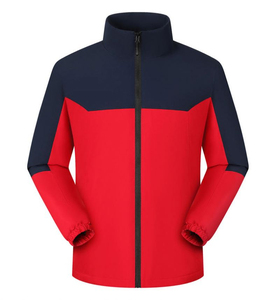 Chaqueta cortavientos para hombre con bloques de color, forro polar, cuello alto, cierre de cremallera, a prueba de viento, informal, de poliéster, corte regular para otoño - Product Image 5