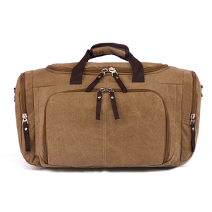 Sac de voyage en toile bleu grande capacité avec fermeture éclair, sac de week-end, sac à bandoulière pour hommes et femmes - Product Image 2