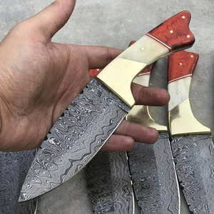 Custom Handmade Industrial Grade Damascus Steel Hunting Knife <b>Drop</b> Point Straight Edge 0.35mm Thickness 22.5cm Overall Length - Product Image 1