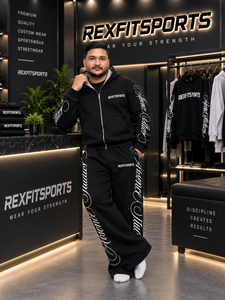 Ensemble survêtement personnalisé pour homme, imprimé DTF, sweat à capuche zippé oversize et pantalon de jogging large, logo personnalisé, streetwear, OEM, marque privée - Product Image 3