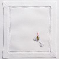 Serviettes de cocktail brodées VNAP en coton/lin de haute qualité du Vietnam, design personnalisé pour fêtes et mariages, broderie VNAP