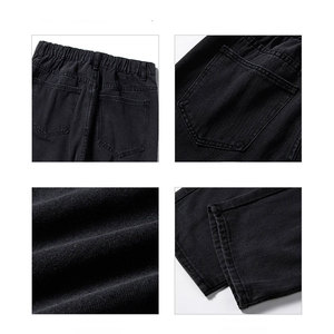 Jean en denim ample à jambe large pour homme, taille mi-haute, délavage effet neige, vintage, 100% coton, tissé uni, coupe-vent, imperméable, pantalon décontracté - Product Image 5