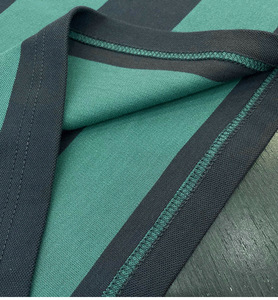 Polo à manches longues rayé pour homme, tricoté, design décontracté, vert bleu marine, coupe classique, style boutonné devant - Product Image 5