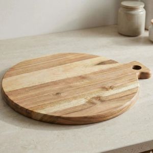เขียงไม้ทรงกลมพร้อมด้ามจับ ถาดเสิร์ฟสำหรับชีสและผลไม้ - Product Image 6