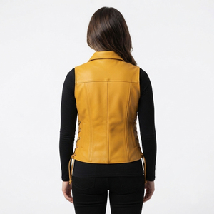 Customized Ladies Leather Motorcycle Riding <b>Vest</b> Outdoor Riding <b>Traveling</b> Biker Leather <b>Vest</b> For Women's - Product Image 2