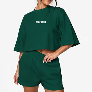 OEM/ODM Conjunto Corto de Top Corto Bordado Vintage para Mujer, 100% Algodón Ligero, Color Sólido, Estilo Urbano, Cómodo - Product Image 1