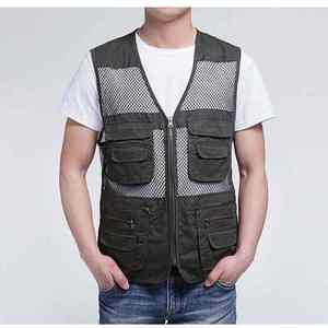 High Quality Windproof Breathable Summer Outer Wear Custom Logo Casual Sleeveless Cotton Multi Pocket <b>Utility</b> Cargo <b>Vest</b> Button - Product Image 5