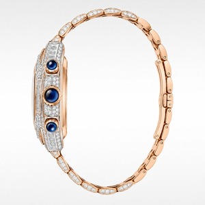Reloj de lujo para mujer con diamantes en oro amarillo, caja poligonal, pulsera mecánica - Product Image 2