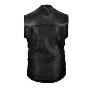 Gilet de moto en cuir professionnel pour hommes, grande taille, gilet de sécurité personnalisé pour la conduite, imperméable et coupe-vent - Product Image 5