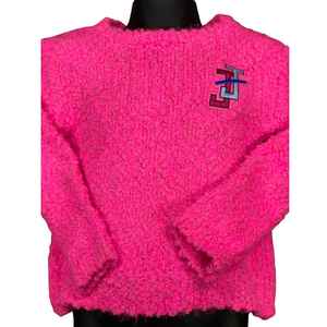 Pull en fourrure douce JJoa pour tout-petits, rose, avec logo brodé, pour les filles, vêtements décontractés, confortables et élégants - Product Image 2