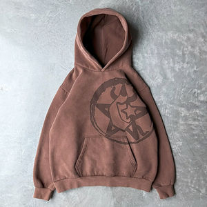 Sudadera con Capucha Oversize Vintage Lavada con Bordado 3D Personalizado y Estampado, de Felpa 100% Algodón de Alto Gramaje, y Conjunto de Shorts de Corte Holgado - Product Image 3