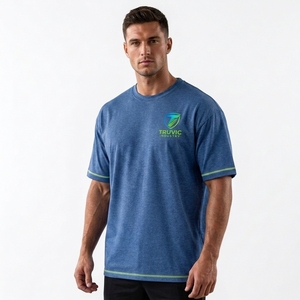 Neck 100% cotton Over Size T-shirts loose fit, printed Custom Over Size T-shirts Men Cotton Heavyweight <b>Plain</b> Oversized Mock - Product Image 3