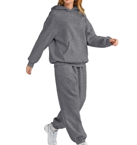 High Quality Polyester/Cotton Winter Solid Men's Custom Logo Oversized Two Piece <b>Tracksuit</b> for Adults 2026 - Product Image 1