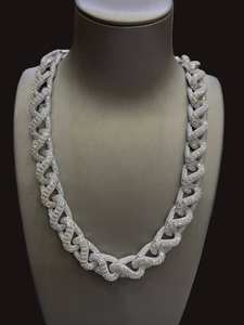 Cadena Cubana de Alta Calidad de 20 mm, Certificada por GRS, con Moissanita VVS de Corte Brillante, Chapada en Rodio sobre Plata de Ley 925 - Product Image 2