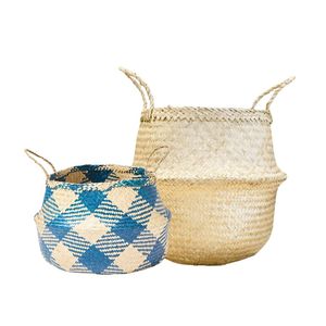 Decorative Handmade SEAGRASS BELLY <b>BASKETS</b> for Plant Pot Cover and Decor, Seagrass Organizer for Home and Nursery Storage - Product Image 1