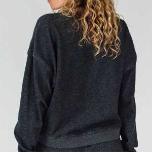 Sudadera Casual de Moda de 280g, Cuello Redondo, Unisex, Lisa, Blanca o Negra, Sudadera de Color Puro Personalizable - Product Image 3