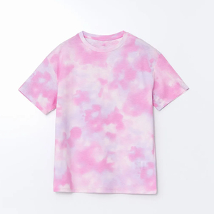 T-shirt Rétro Tie-Dye Homme Coupe Classique Manches Courtes 100% Coton Respirant Écologique Effet Délavé Coloré pour le Quotidien - Product Image 3