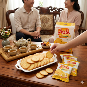 ขนมขบเคี้ยวข้าวโพดอบกรอบ ATELA Better Snack – เนื้อกรอบ รสชาติข้าวโพดธรรมชาติ 228 กรัม ขนมเพื่อสุขภาพ - ขายส่งจากโรงงานเวียดนาม - Product Image 1