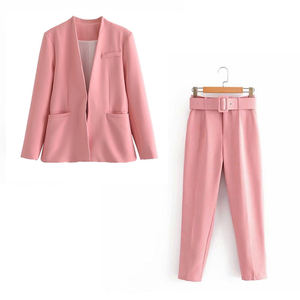 Wholesale Dropship Solid 3 Piece Anti-Wrinkle Women's Office Formal Suit <b>Set</b> <b>Blazer</b> Jacket Vest Trousers - Product Image 4