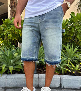 Pantalones Cortos de Mezclilla Vintage Azul Claro al por Mayor OEM para Hombre, Tallas 28 a 36, Pantalones Cortos de Mezclilla Personalizados para Trabajo - Product Image 3