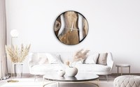 Reloj de Pared de Madera Rústico Hecho a Mano con Marco de Metal, Números Romanos, Cuarzo Analógico, Reloj Colgante para Decoración de Sala de Estar