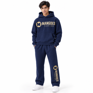 Conjunto Deportivo de Forro Polar Grueso 100% Algodón Ecológico, Chaqueta con Capucha Cálida, Pantalones Deportivos, Ropa Deportiva de Invierno, Ropa Informal para Gimnasio, Entrenamiento y Uso Diario - Product Image 1