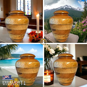 Solid Oak Wooden Urn with Decorative Finish Custom Logo Wooden Cremation Urn Supplier - Product Image 6
