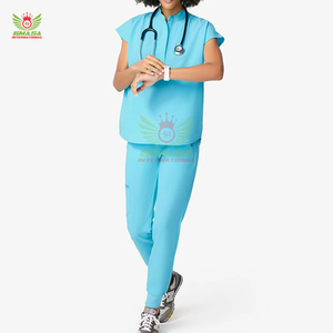 Tenues d'infirmières en polyester tricoté, ensembles de blouses à manches courtes, uniformes médicaux personnalisés - Product Image 6