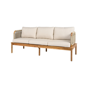 Luxury Outdoor Teak Wood Rope <b>Sofa</b> <b>Set</b> with Coffee Table for Villa Resort Patio Garden - Product Image 3