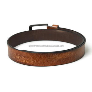 Meilleure vente ceinture décontractée en cuir de mode pour hommes sur mesure peinte à la main bicolore 100% ceinture décontractée en cuir véritable pour hommes - Product Image 6