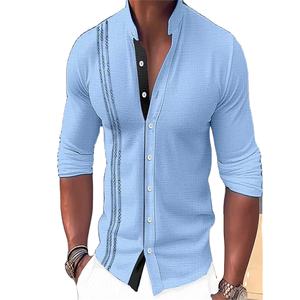 Custom High Quality Men Long Sleeved Leisure Shirts Fashionable Slim Design for Spring and Autumn European and American Style - Product Image 1