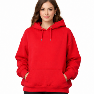 Sweat à capuche oversize pour femme, épaules tombantes, en molleton doux, style streetwear décontracté, moderne et tendance, confort hivernal, mode 2026 - Product Image 2