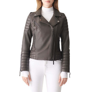 Vestes en cuir matelassées pour femmes en peau de mouton véritable entièrement personnalisées, de haute qualité, coupe-vent, respirantes, confortables, service OEM - Product Image 5