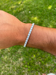 Bracelet tennis pour femme en acier inoxydable plaqué argent/or, serti de diamants taille brillant, style vintage, certifié IGI, pour mariage - Product Image 3